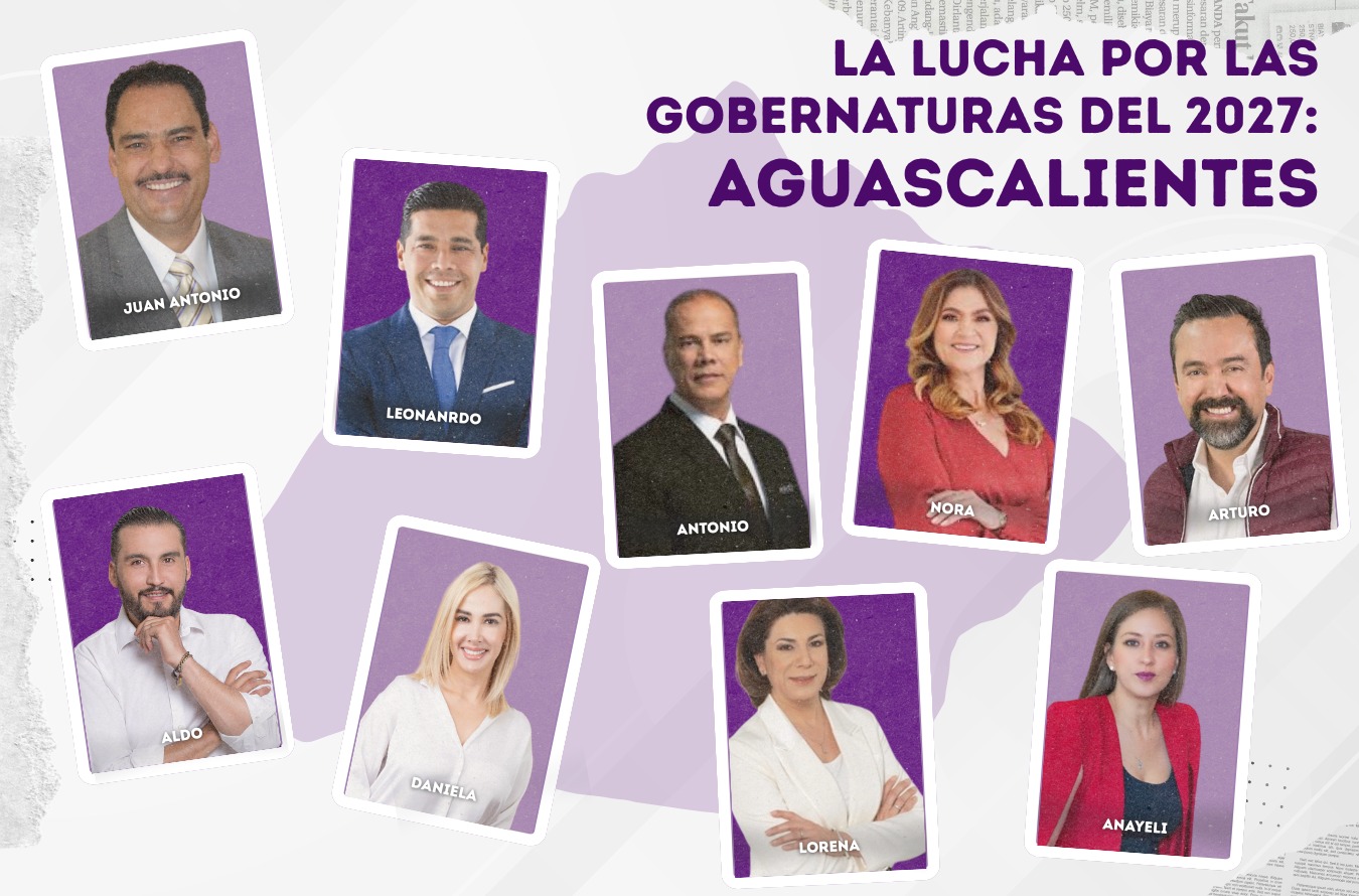 Fotografías de los aspirantes a la gubernatura de Aguascalientes para las elecciones de 2027