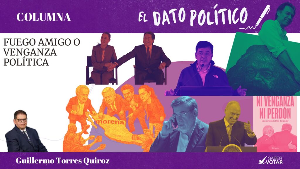Caricatura política sobre la crisis interna Morena y la disputa por el control institucional en México